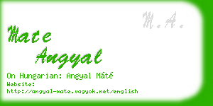 mate angyal business card